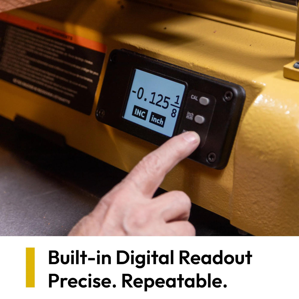 Built-in digital thickness readout on the Powermatic 209BHH