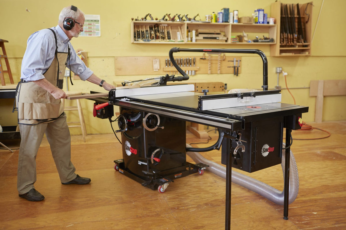 SawStop Professional Cabinet Saw in a working woodshop
