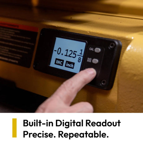 Built-in digital thickness readout on the Powermatic 15BHH planer