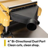 Four inch bi-directional dust port on the Powermatic 15BHH