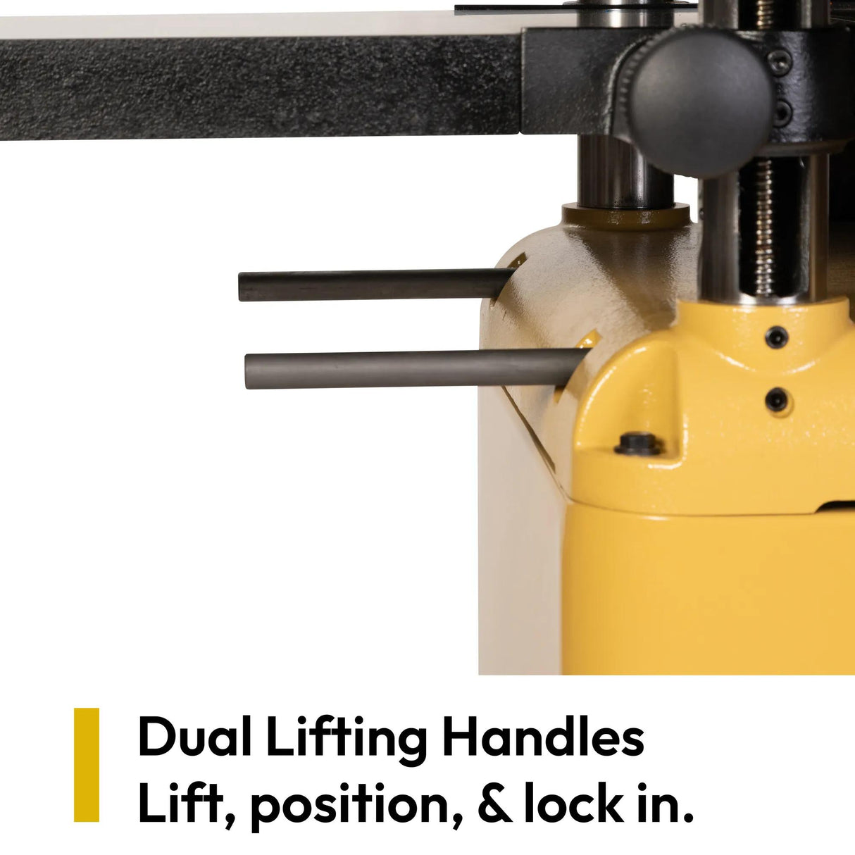 Height adjustment handwheel on the Powermatic 15BHH planer