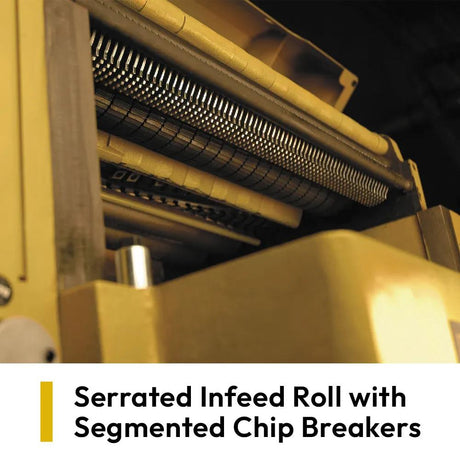 Segmented chip breakers on the Powermatic WP2510 planer