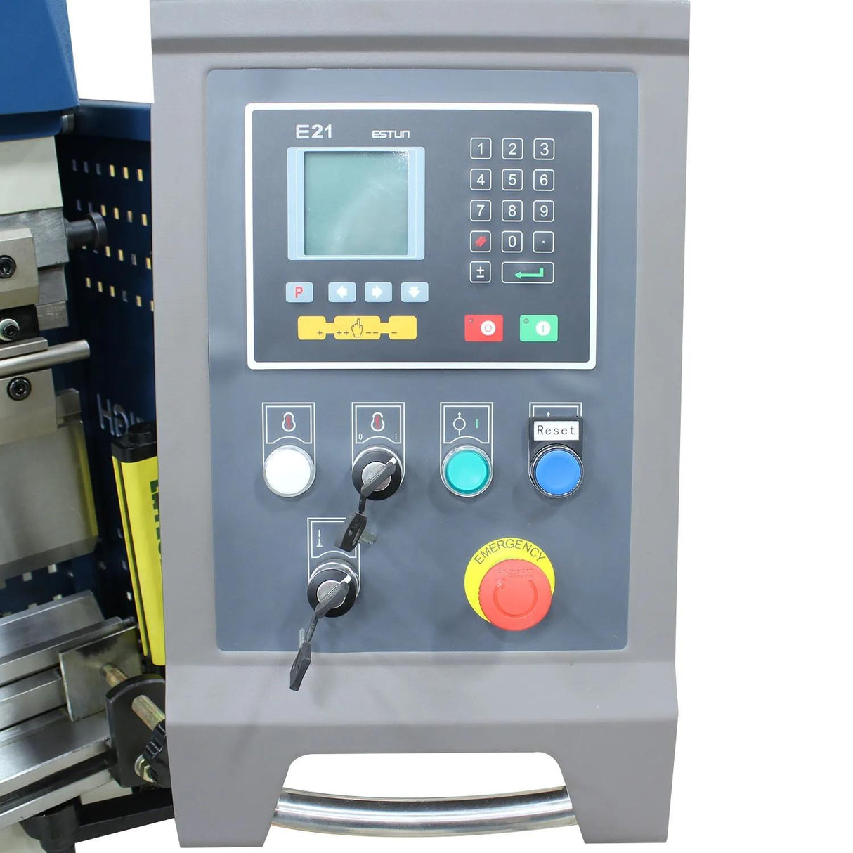 CNC control pendant on the Baileigh BP-3305CNC press brake