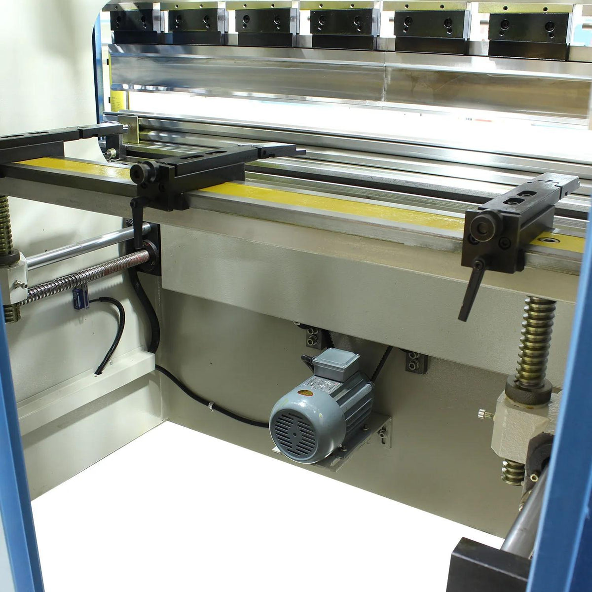 Rear view of the Baileigh BP-3305CNC press brake back gauge assembly