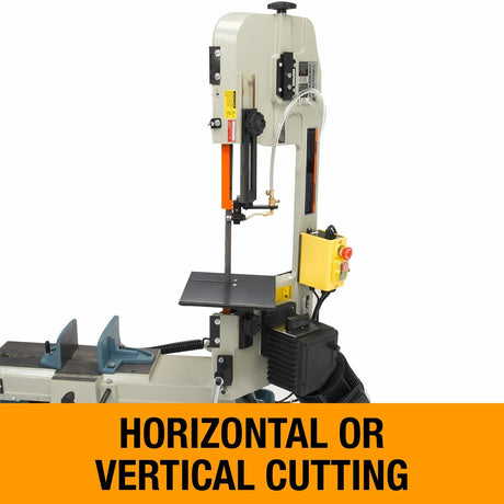 Baileigh BS-712M switching from horizontal to vertical cutting mode