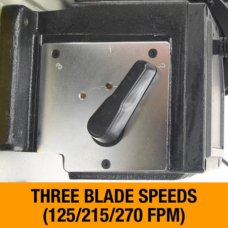 Three selectable blade speeds on the Baileigh BS-712M band saw