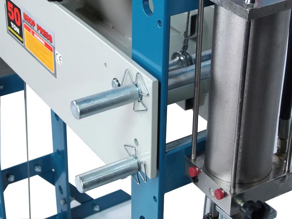 Bed frame and hydraulic cylinder on the Baileigh HSP-50A