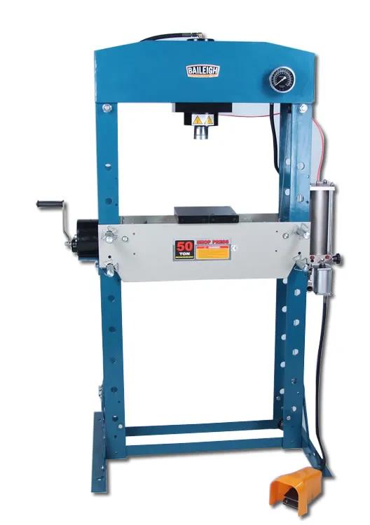 Baileigh HSP-50A 50 ton pneumatic H-frame shop press