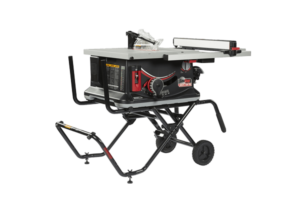SawStop Jobsite Saw Pro folded for transport