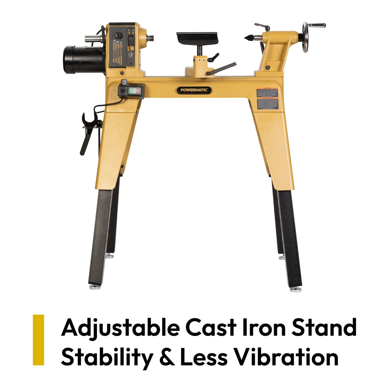 Powermatic PM2014B stand adjusts from 34 to 46 inches