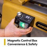 Magnetic control box with digital speed readout on the Powermatic PM2014B