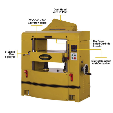 Powermatic WP2510 planer feature overview
