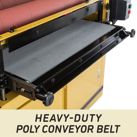 Heavy duty poly conveyor belt on the Powermatic DDS-237