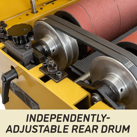 Independently adjustable rear drum on the Powermatic DDS-237