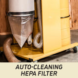 Auto-cleaning HEPA filter on the Powermatic PM2200HK