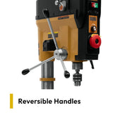 Reversible downfeed handles on the Powermatic PM2820EVS
