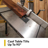 Tilting cast iron table with removable insert on the Powermatic PM2820EVS