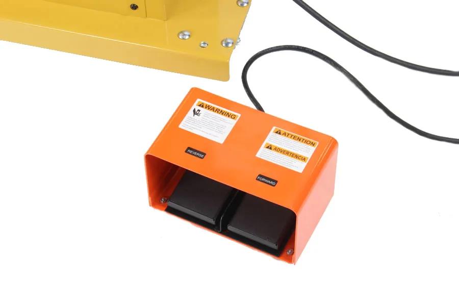 Foot pedal control on the Baileigh RDB-250 tube bender