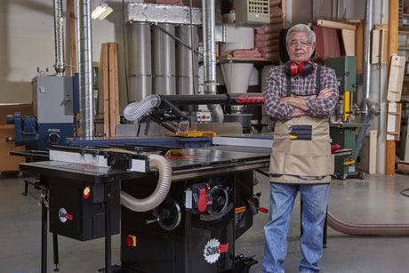SawStop Industrial Cabinet Saw wide view in a production shop
