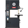 Dake V-26E vertical band saw with 26 inch throat and electronic power feed table